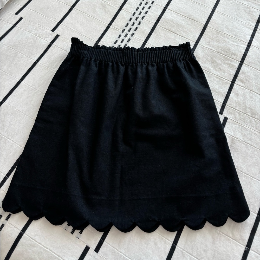 J. Crew Factory Linen-Cotton Blend City Skirt‎ Womens  Size 4 Black Pockets